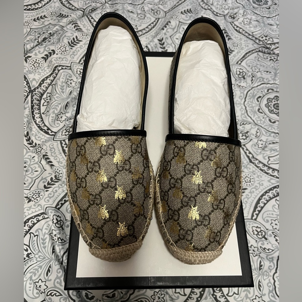 Gucci Women's GG Beige and Black Espadrilles